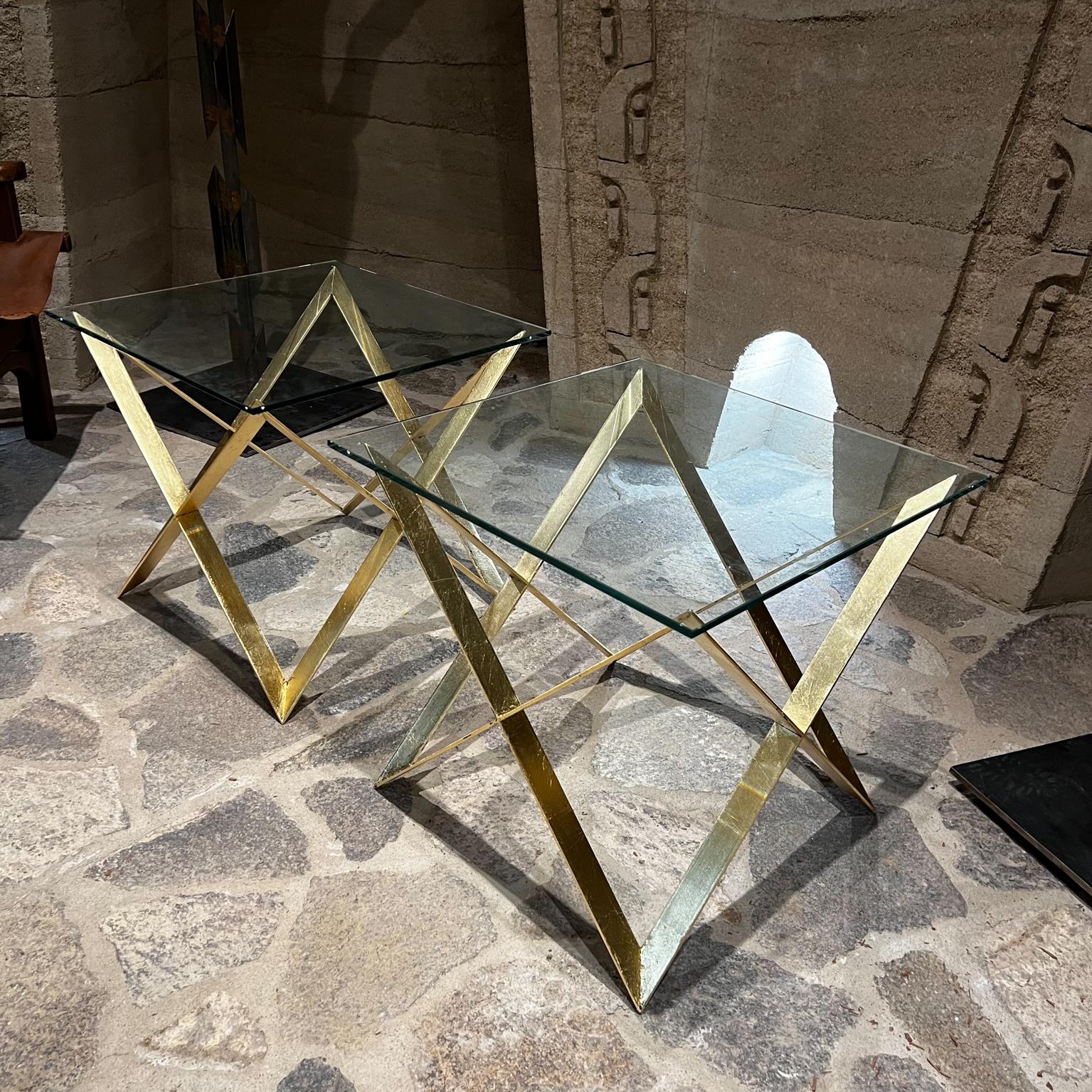 1960s Arturo Pani Stellar Glass on Gold Leaf Side Tables Mexico City In Good Condition For Sale In Chula Vista, CA
