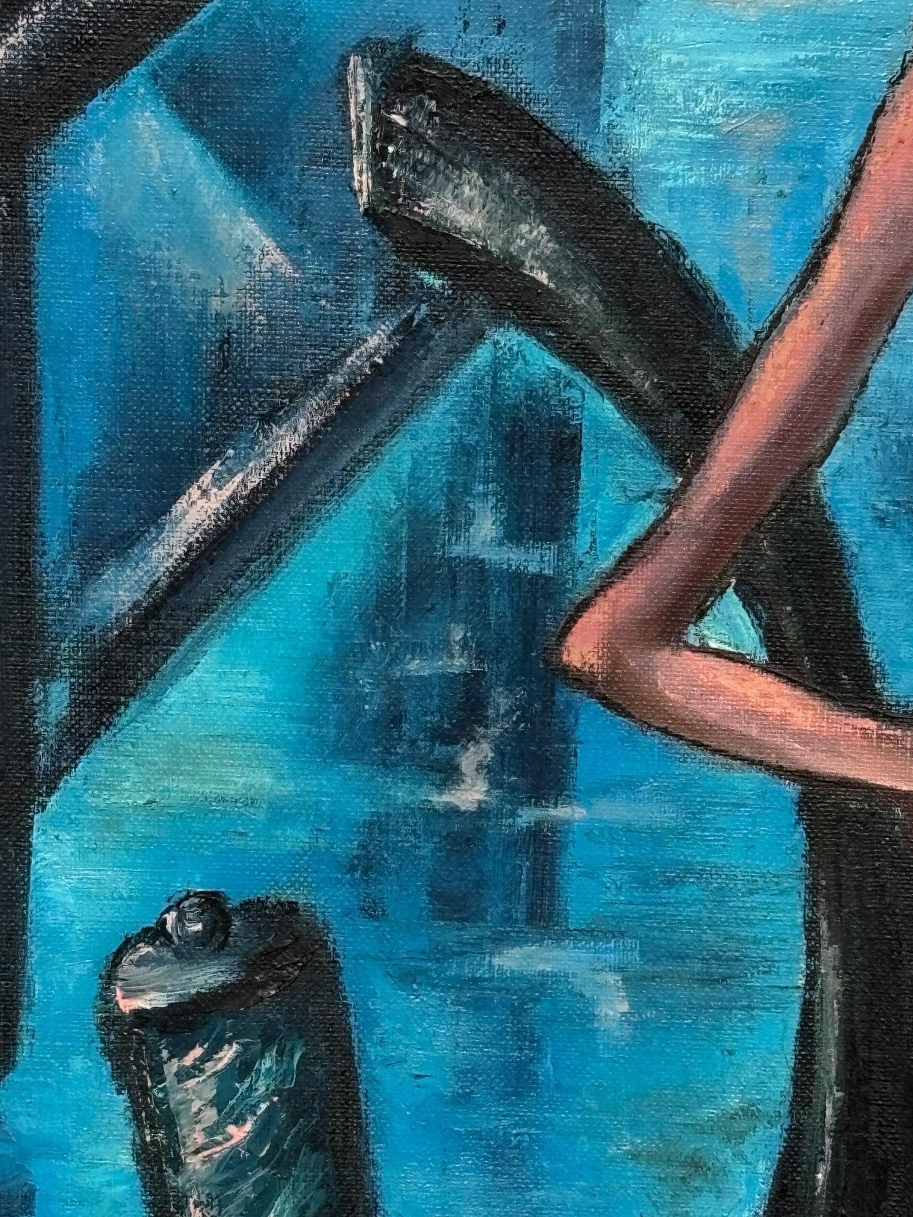 1960's A.Scordilis Oil on Canvas Venetian Jester im Zustand „Gut“ im Angebot in Sarasota, FL