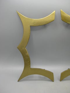 1960s Asian Form Large Solid Brass Front Door Handles Pulls Unused Deadstock