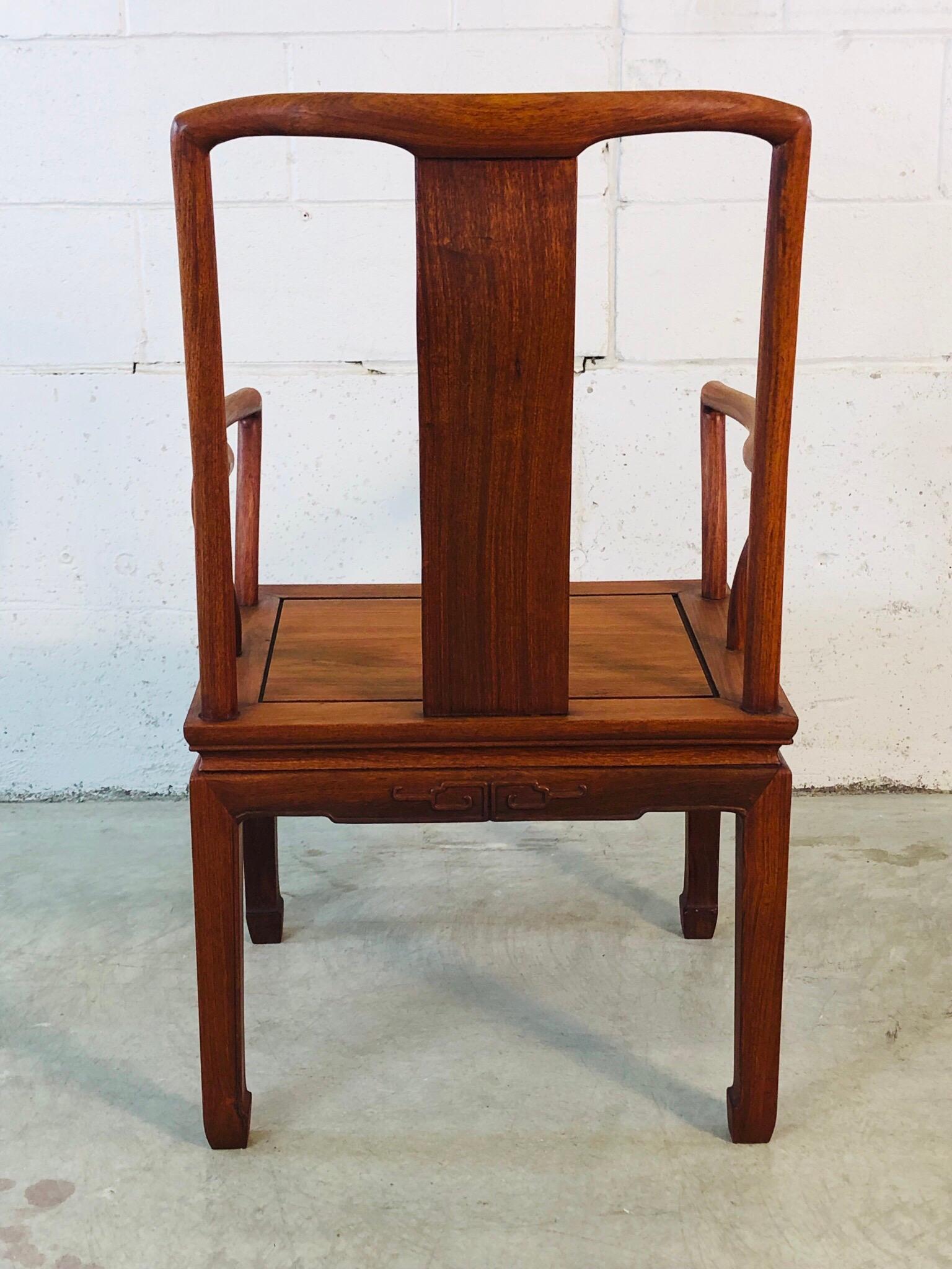 20th Century 1960s Asian-Style Hand Carved Armchair For Sale