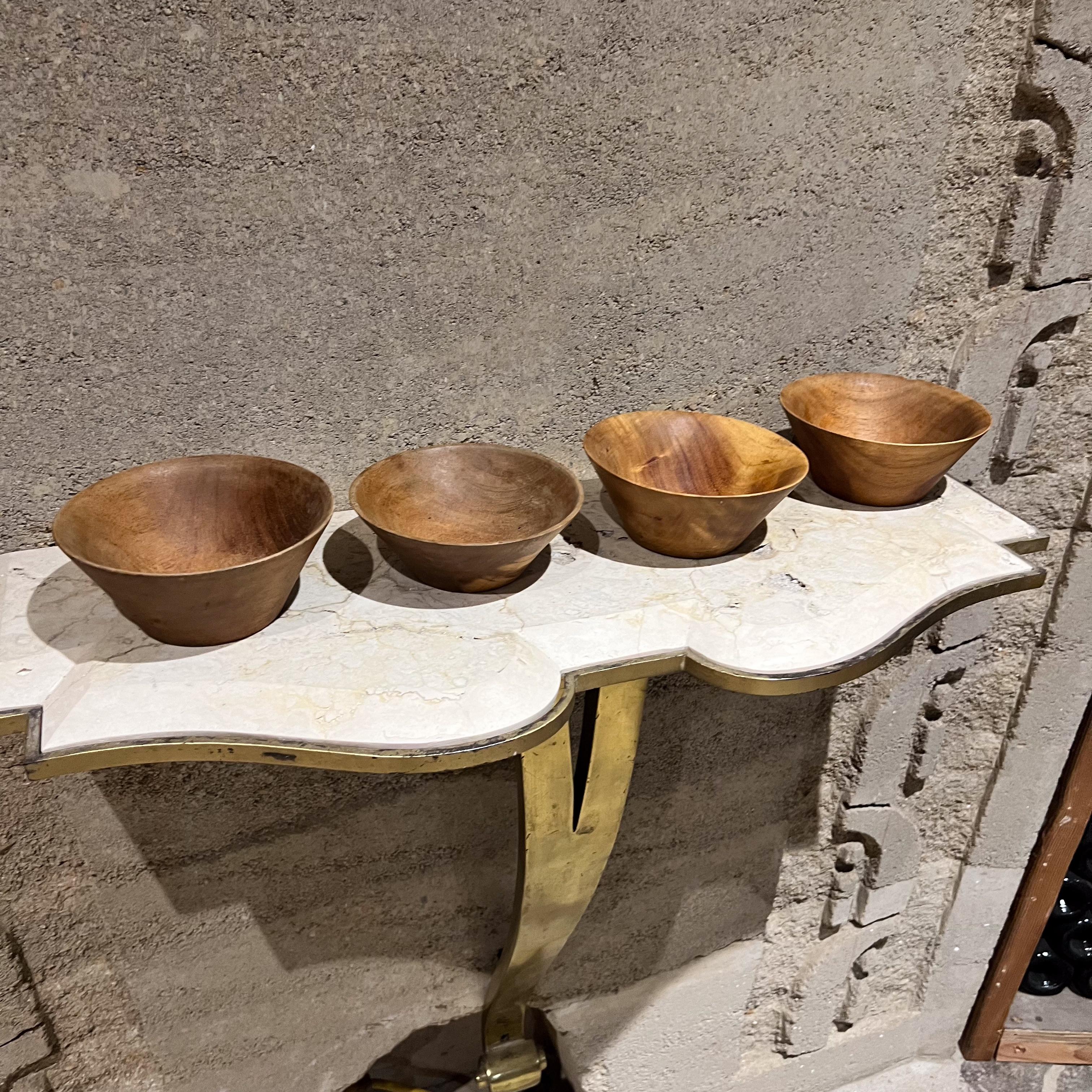 1960s Assorted Wood Bowl Set Four Pieces For Sale 2
