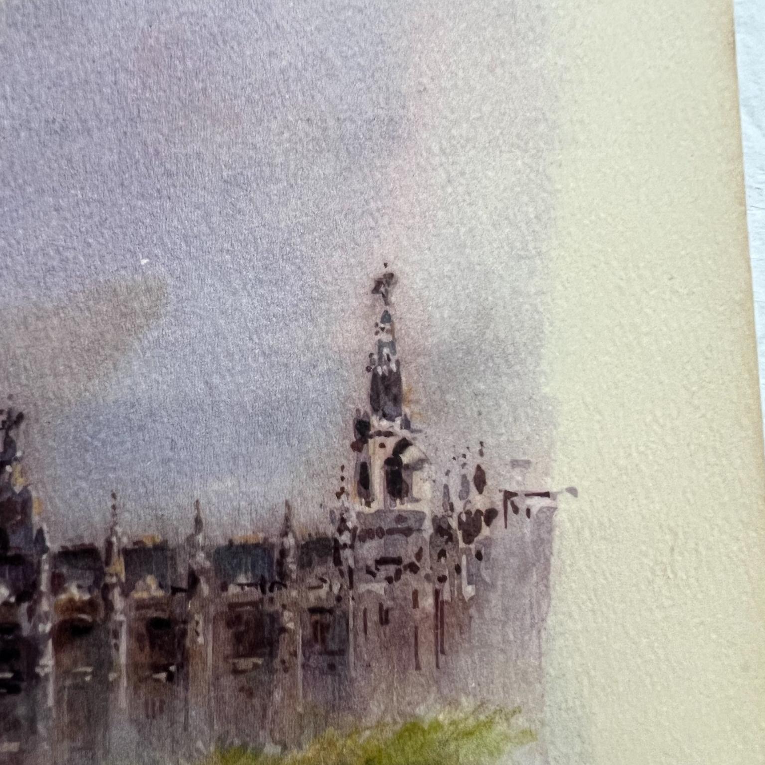 1960s Asterio Pascolini Vintage Art Litografía Londres Big Ben Autobús de dos pisos en venta 1