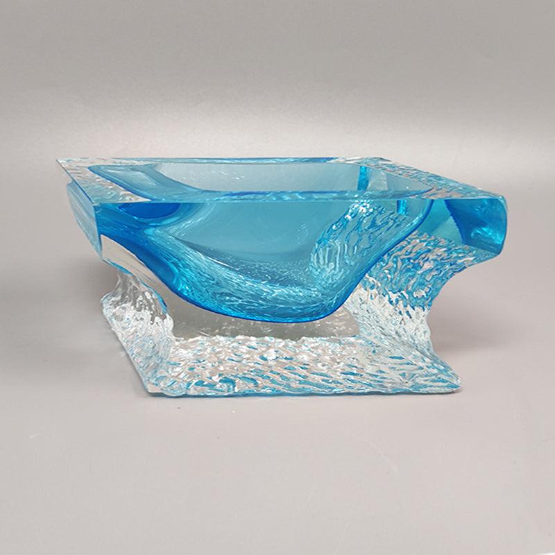 Mid-Century Modern 1960s Astonishing Blue Ashtray or Vide Poche by Flavio Poli for Seguso For Sale