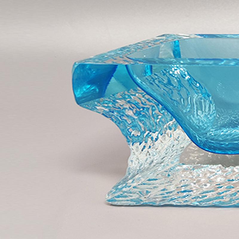 Murano Glass 1960s Astonishing Blue Ashtray or Vide Poche by Flavio Poli for Seguso For Sale