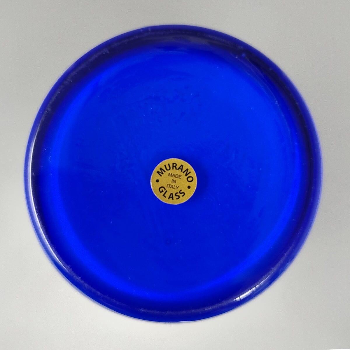 1960s Astonishing Blue Jackated Vase in Murano Glass. Made in Italy For Sale 1