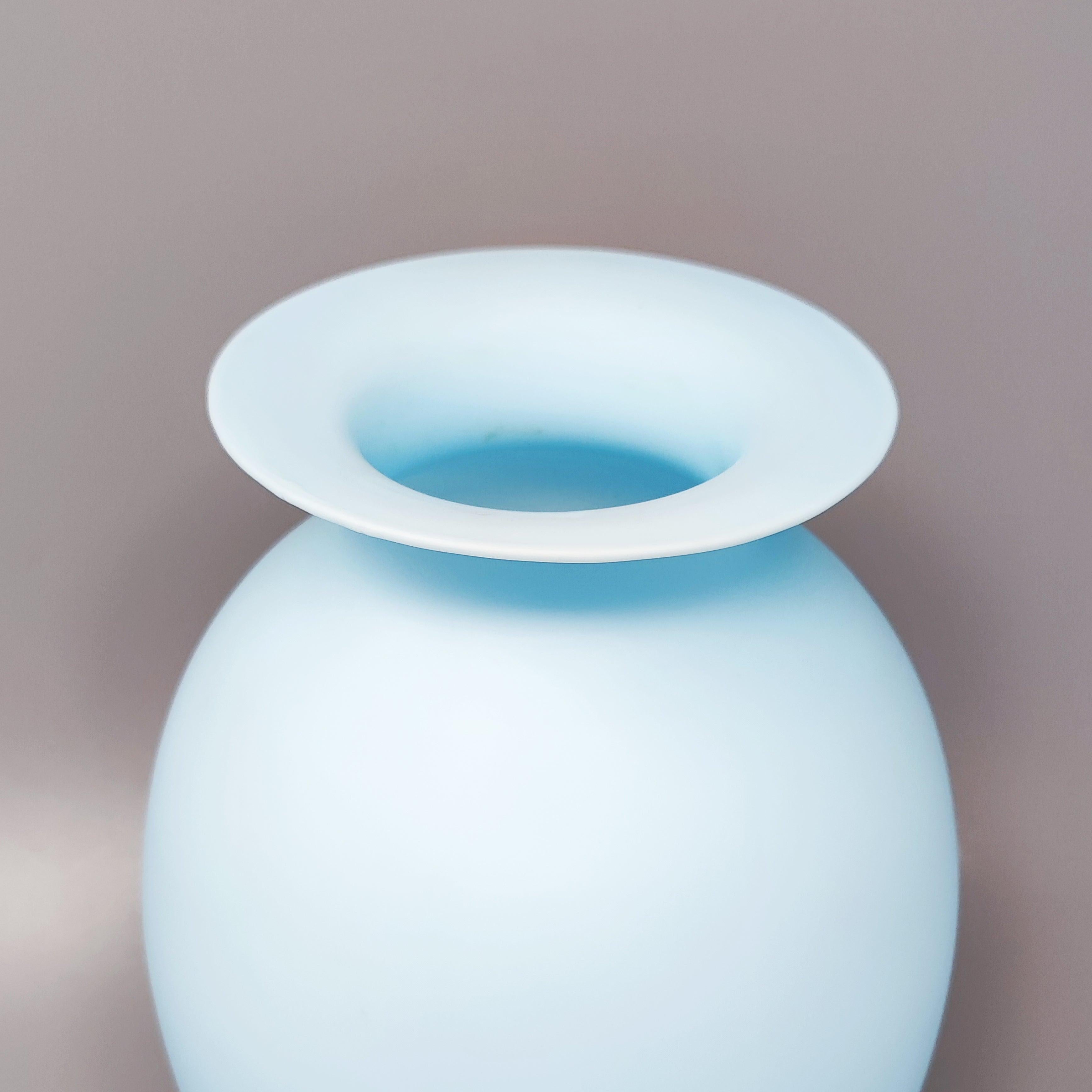 Mid-Century Modern 1960s Astonishing Blue Vase by Ca' Dei Vetrai in Murano Glass, Made in Italy