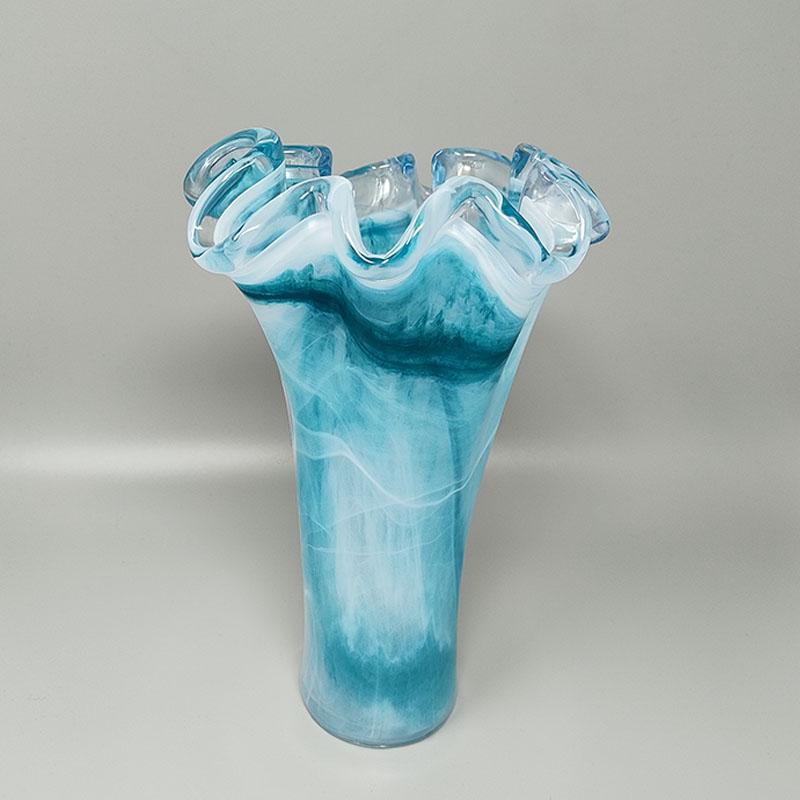 1960s Astonishing Blue Vase By Ca Dei Vetrai. Made in Italy In Excellent Condition For Sale In Milano, IT