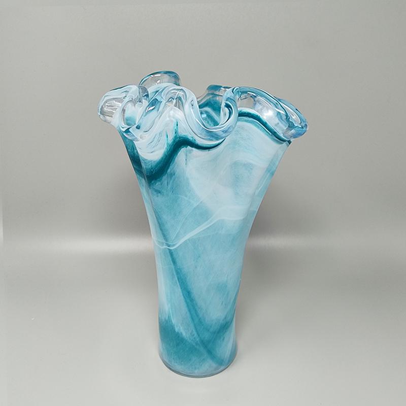 Mid-20th Century 1960s Astonishing Murano Blue Vase By Ca Dei Vetrai. Made in Italy