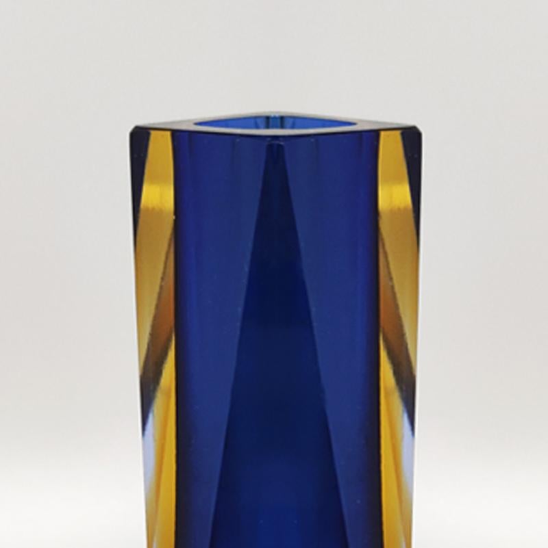 Italian 1960s Astonishing Blue Vase By Mandruzzato, Made in Italy For Sale