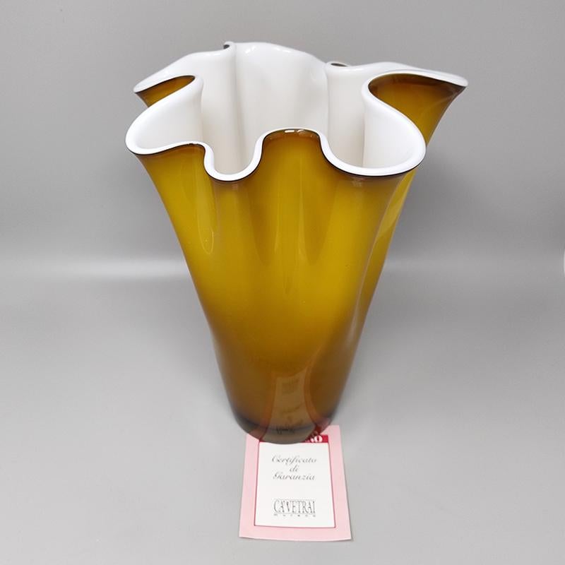 Étonnant vase Fazzoletto des années 1960 par Ca' Dei Vetrai en verre de Murano.  en vente 1
