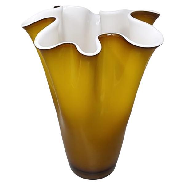 1960s Astonishing "Fazzoletto" Vase By Ca' Dei Vetrai in Murano Glass.  For Sale
