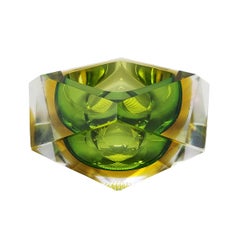 Asombroso cenicero o vide poche verde de los años 60 por Flavio Poli para Seguso