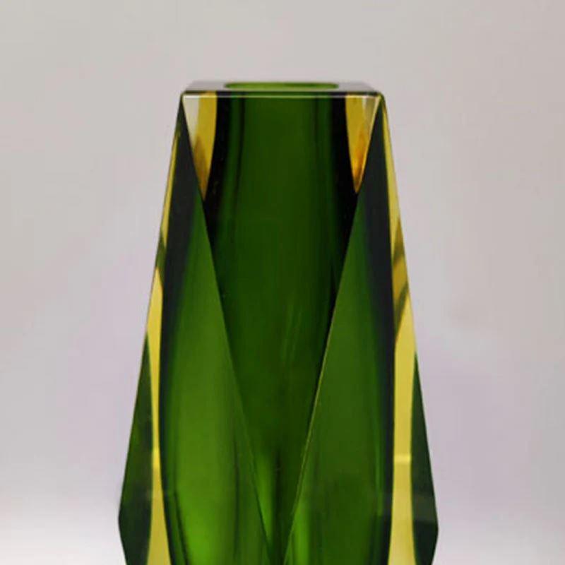 European 1960s Astonishing Green Vase by Flavio Poli for Seguso, Made in Italy For Sale