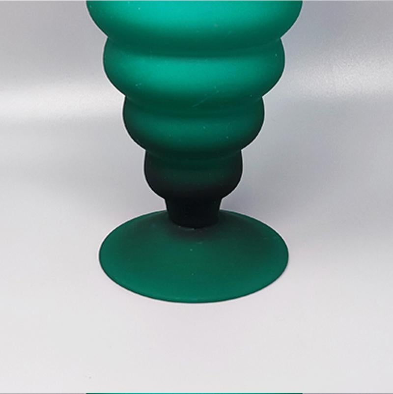 Mid-20th Century 1960s Astonishing Green Vase in Murano Glass By Michielotto For Sale
