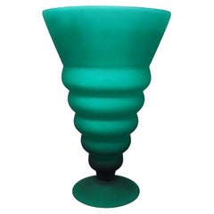 1960s Astonishing Green Vase in Murano Glass By Michielotto