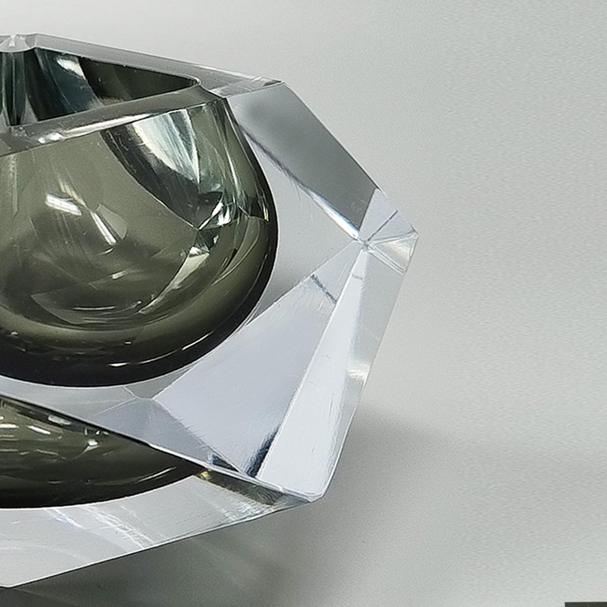 Murano Glass 1960s Astonishing Large Grey Ashtray or Catch-All By Flavio Poli for Seguso For Sale