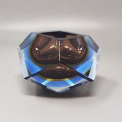 Flavio Poli Murano Glass Ashtray, Sommerso Design, 1960s, Excellent