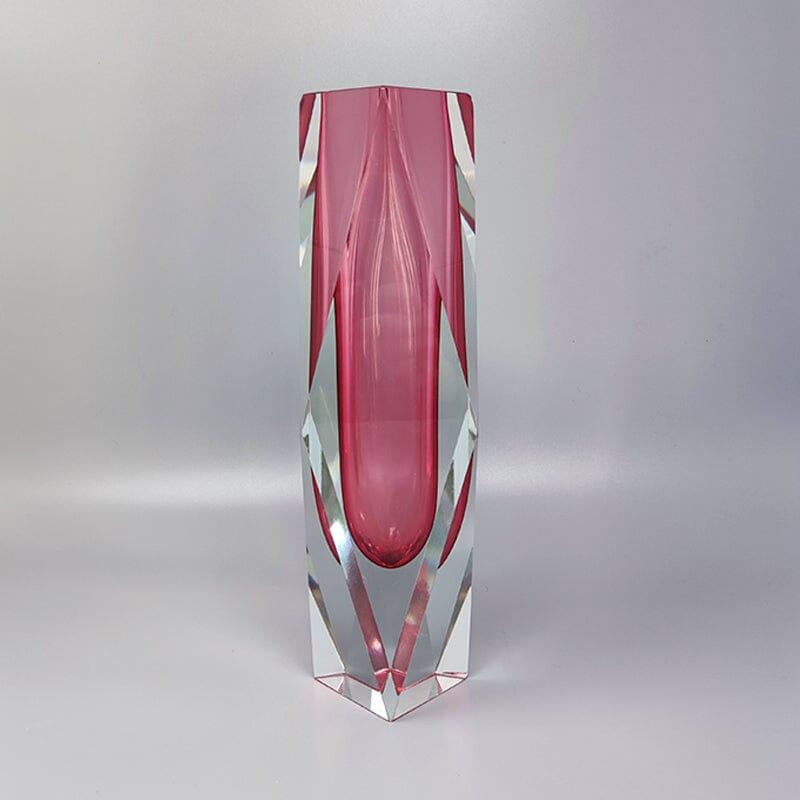 Mid-Century moderno Vaso rosa di Murano degli anni '60 di Flavio Poli per Seguso, Made in Italy in vendita