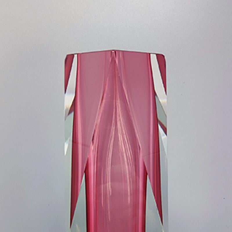 Italian 1960s Astonishing Pink Vase by Flavio Poli for Seguso, Made in Italy For Sale