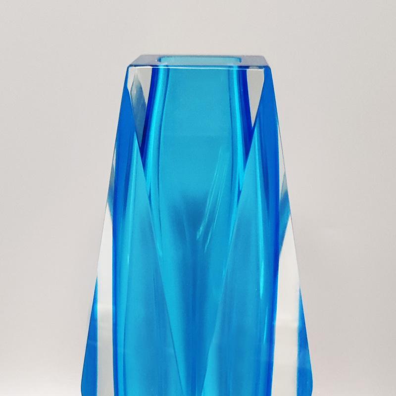Italian 1960s Astonishing Rare Blue Vase by Flavio Poli for Seguso, Made in Italy For Sale