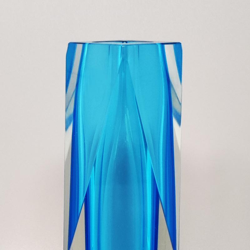 Mid-20th Century 1960s Astonishing Rare Blue Vase by Flavio Poli for Seguso, Made in Italy For Sale