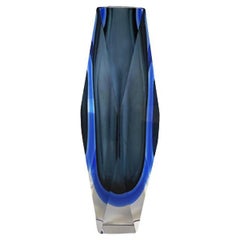 1960s Astonishing Rare Blue Vase By Flavio Poli for Seguso, Made in Italy