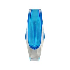 1960s Astonishing Rare Murano Blue Vase by Flavio Poli for Seguso, Made in Italy