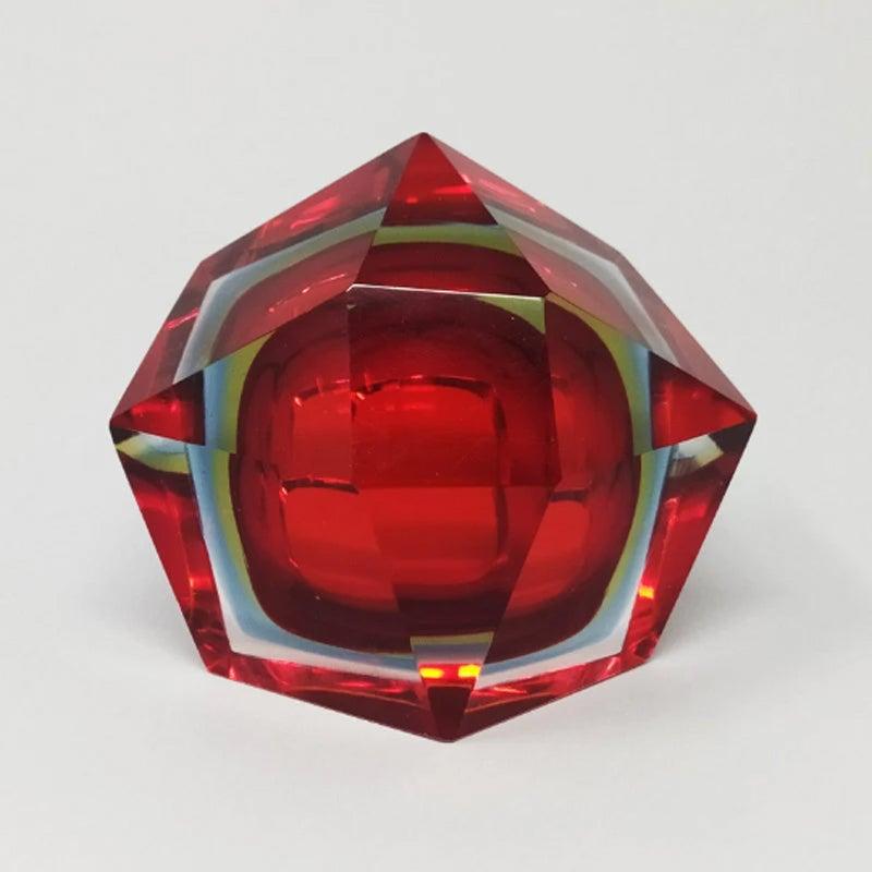 1960s Murano Red and Blue Ashtray or Catchall by Flavio Poli In Good Condition In Milano, IT