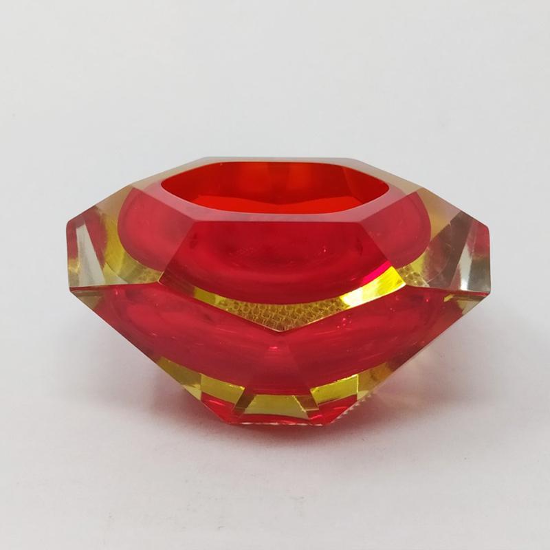 Mid-Century Modern 1960s Astonishing Red Ashtray or Vide Poche Designed by Flavio Poli For Sale