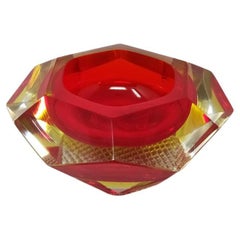 Retro 1960s Astonishing Red Ashtray or Vide Poche Designed by Flavio Poli