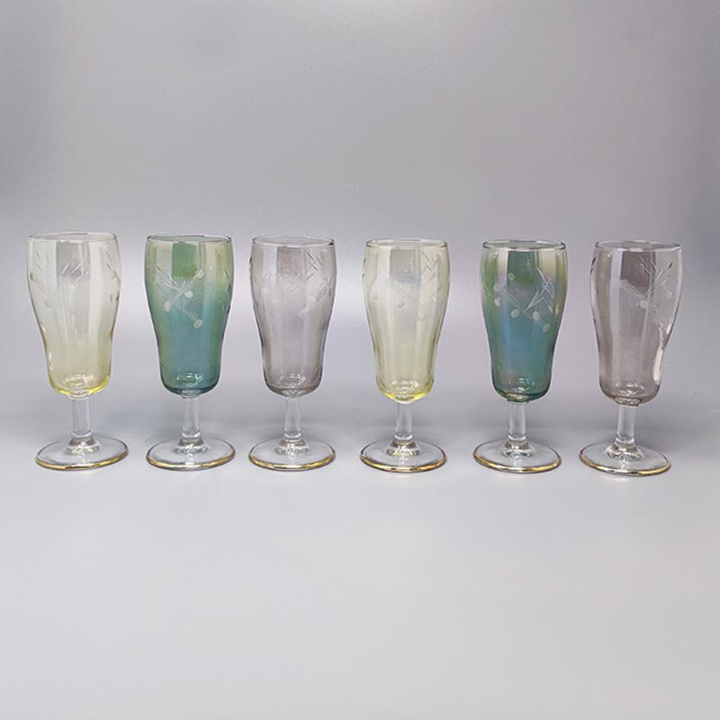 1960s Astonishing set of six crystal glasses. Made in Italy. The Items are in excellent condition.
Diameter 2,36
