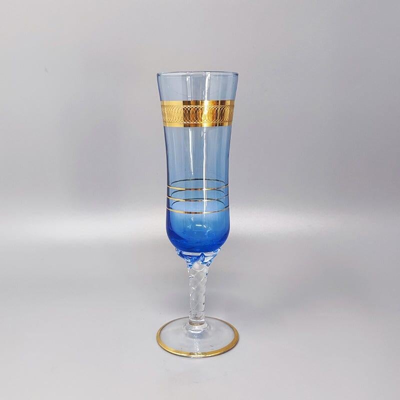 1960s Astonishing Set of Six Glasses in Murano Glass. Made in Italy In Excellent Condition For Sale In Milano, IT