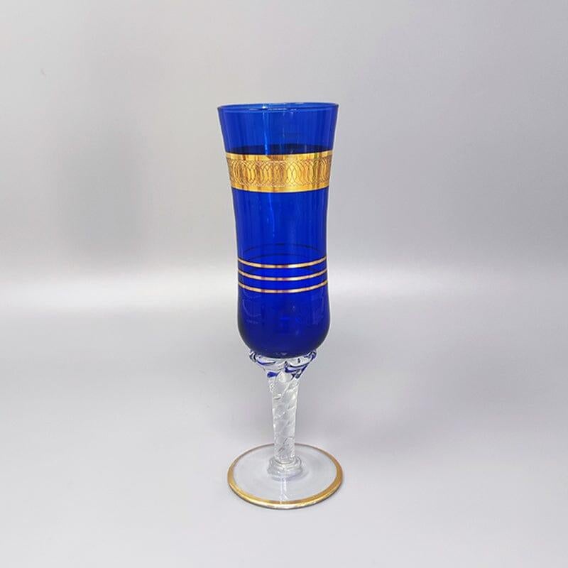 1960s Astonishing Set of Six Glasses in Murano Glass. Made in Italy For Sale 2