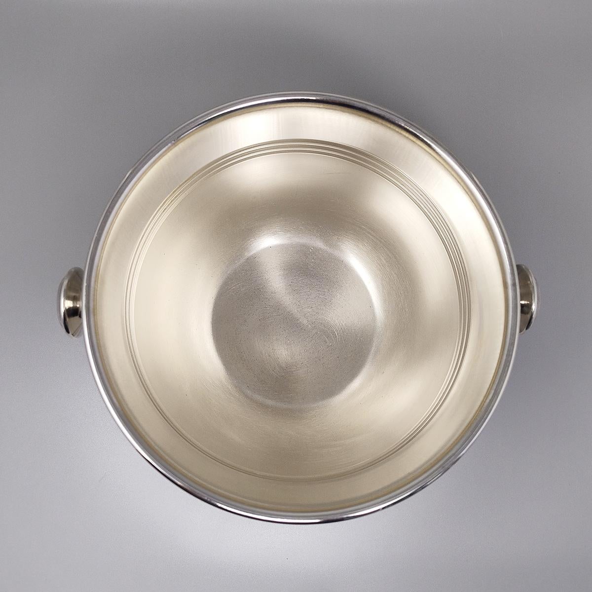 1960s Astonishing Silver Plated Ice Bucket by Sheratonn. Made in Italy. For Sale 1