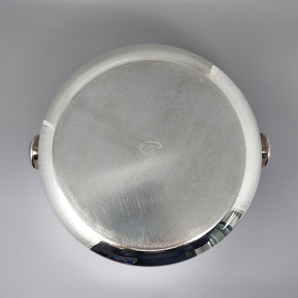 1960s Astonishing Silver Plated Ice Bucket by Sheratonn. Made in Italy. For Sale 2