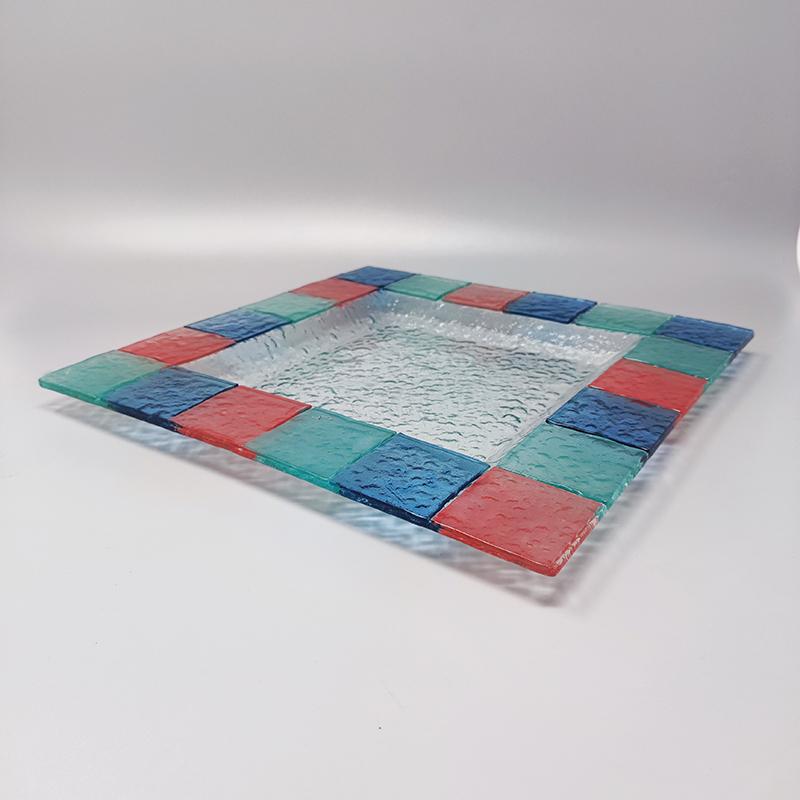 1960er Jahre Erstaunliches Tablett von Dogi aus Murano-Glas. Hergestellt in Italien (Moderne der Mitte des Jahrhunderts) im Angebot
