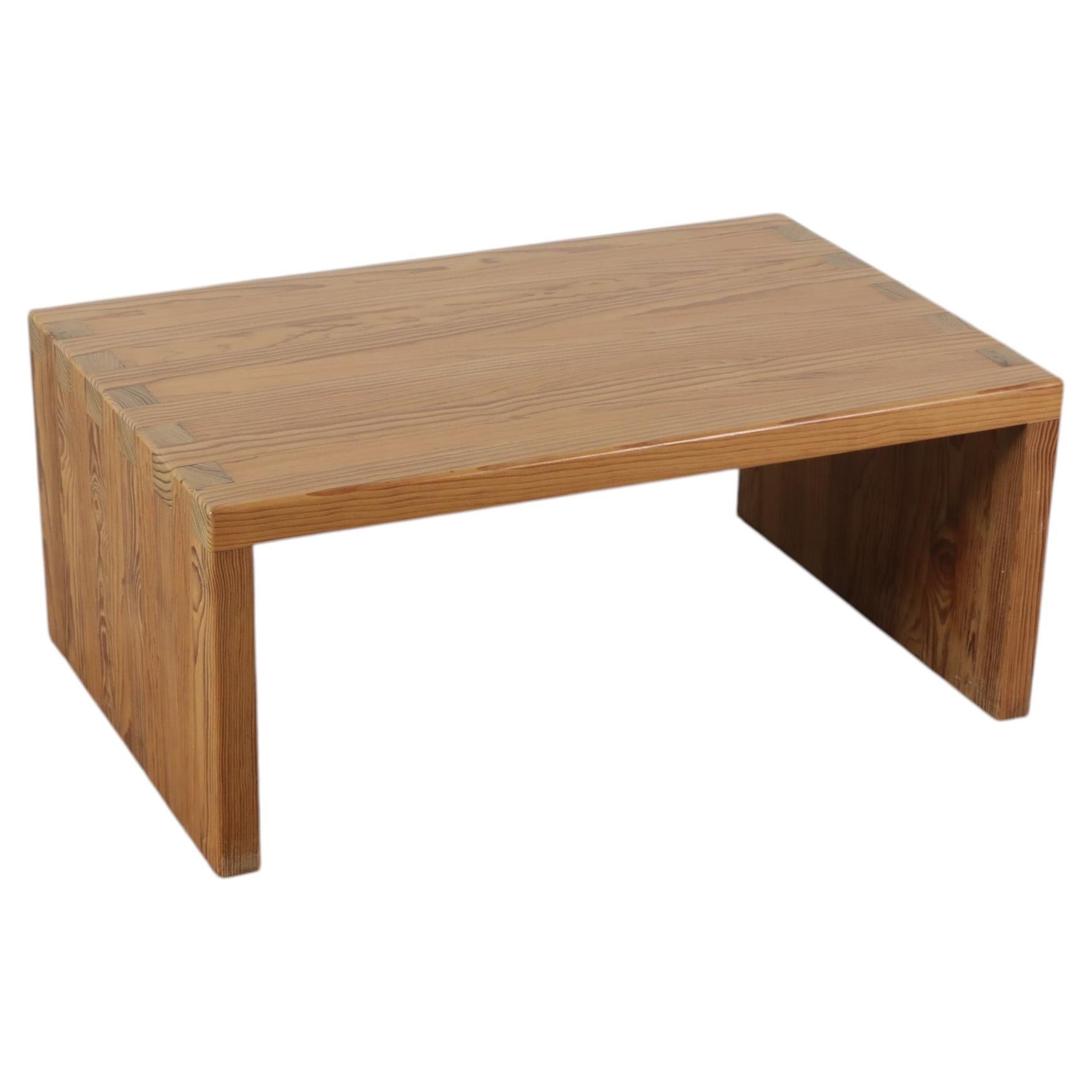 1960s Ate Van Apeldoorn Pine Waterfall Coffee Table with Visible Finger Joinery
