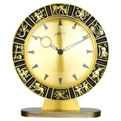 1960er Atlanta Messing Zodiak Tischuhr - Vintage Astrological Design