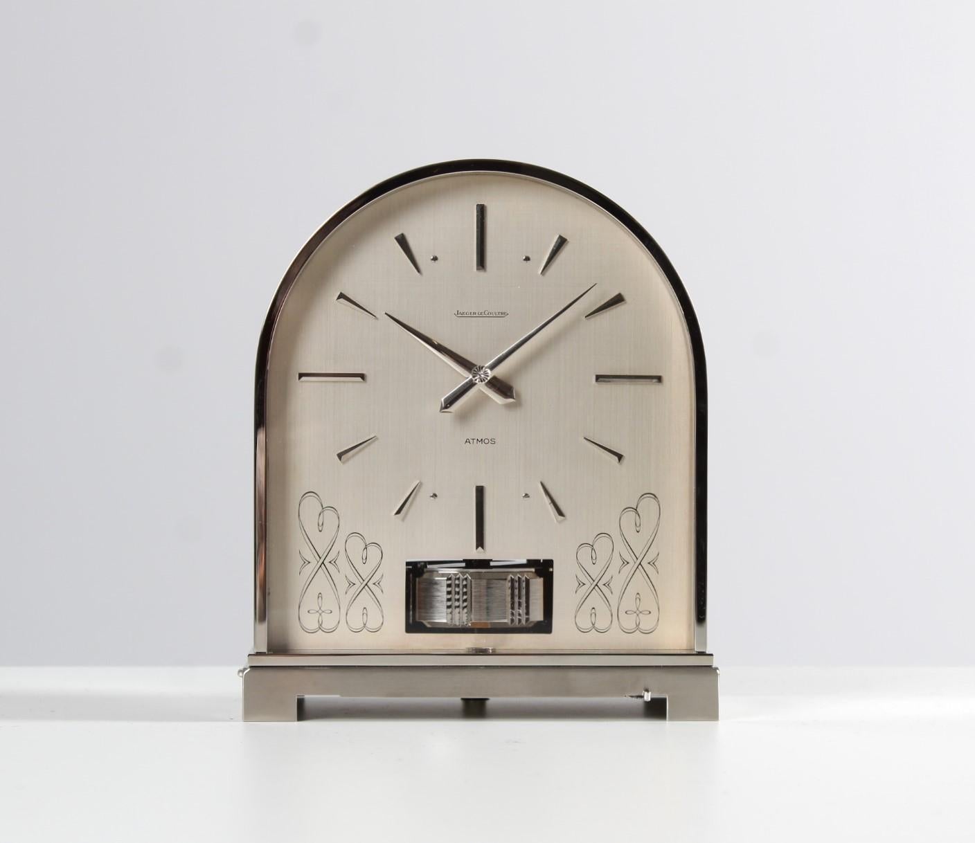 1960s Atmos Clock by Jaeger LeCoultre, Atmos Borne, Nickel Plated In Good Condition In Greven, DE