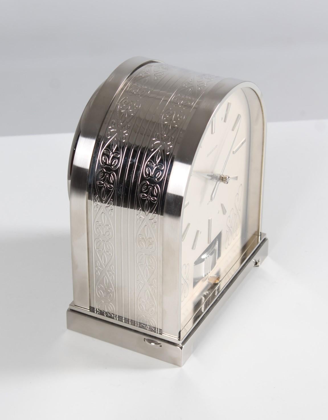 1960s Atmos Clock by Jaeger LeCoultre, Atmos Borne, Nickel Plated 3