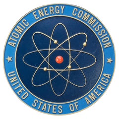Vintage 1960s Atomic Energy Commission Building Office Logo Wall Plaque AEC IAEA Hoover