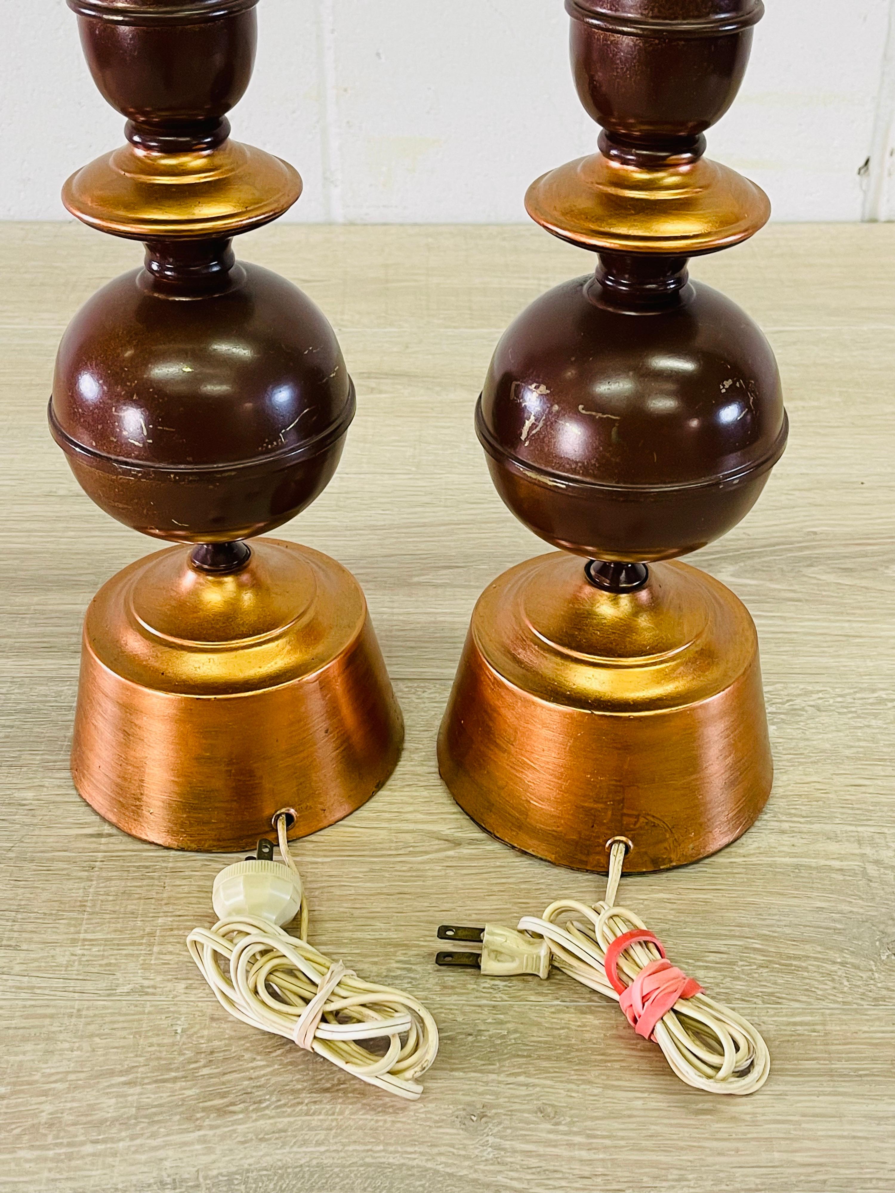1960s Atomic Style Table Lamps, Pair 1