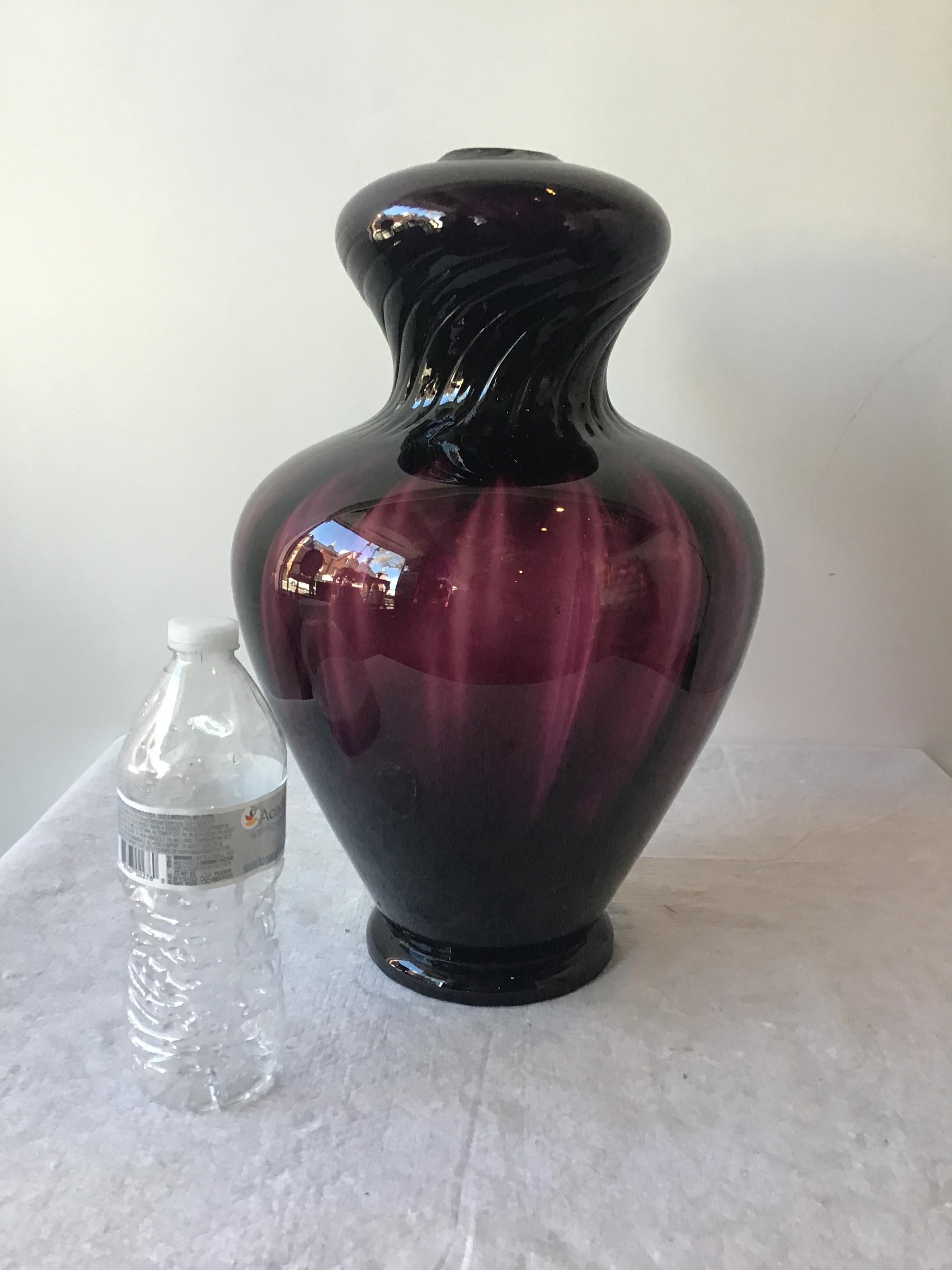 1960s Aubergine Murano lamp body by Balboa.
Lamp needs all parts in order to be turned into a functioning light.
 