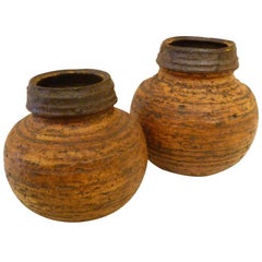 1960s Auli Heinonen Chamotte Pottery Vases for Arabia