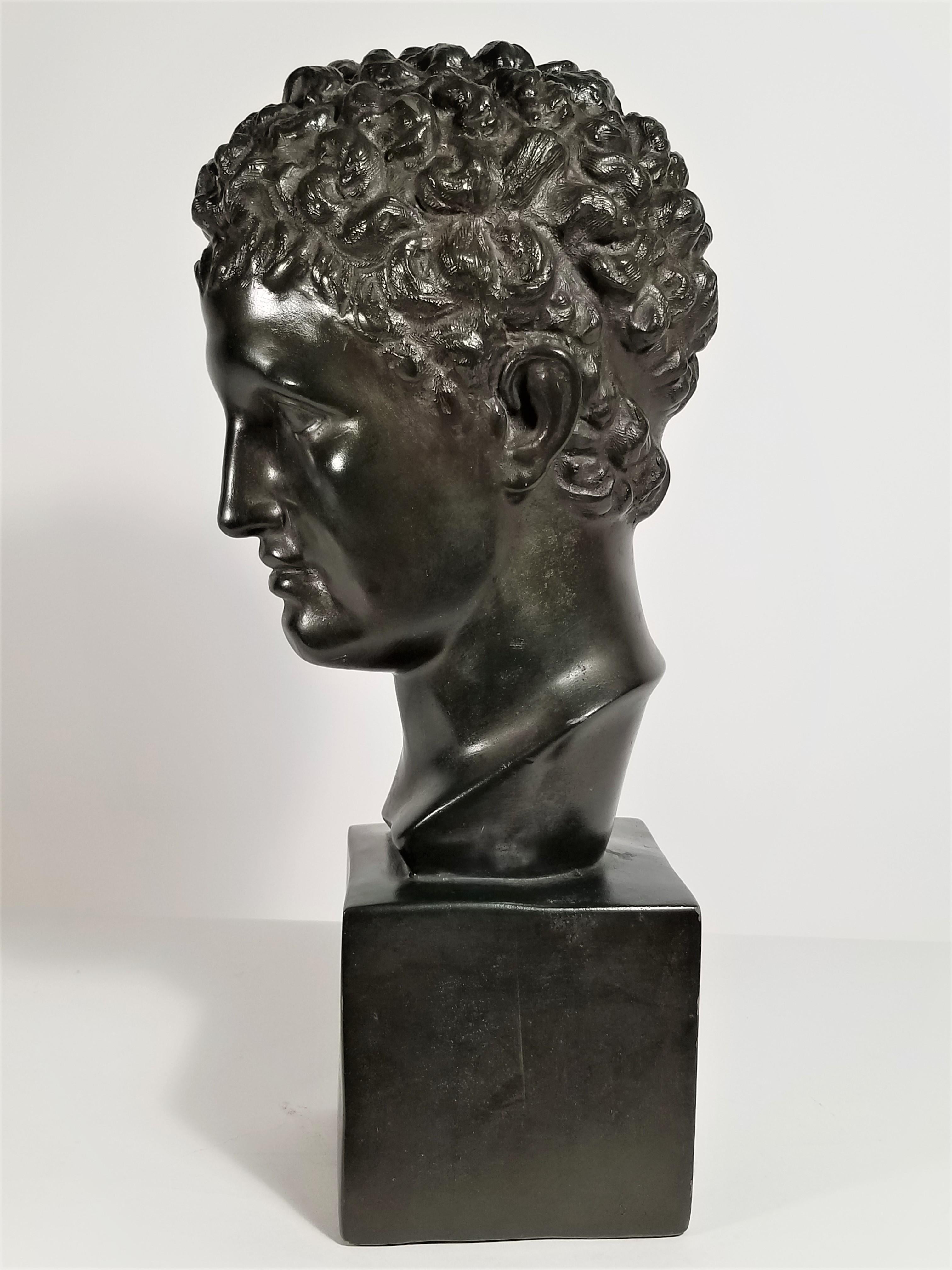 Ceramic 1960s Austin Productions Sculpture Michelangelo's David Bust Signed