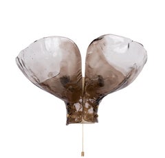 1960s Austria Vienna Large J.T. Kalmar Amber Murano Glass Petal Wall Sconce