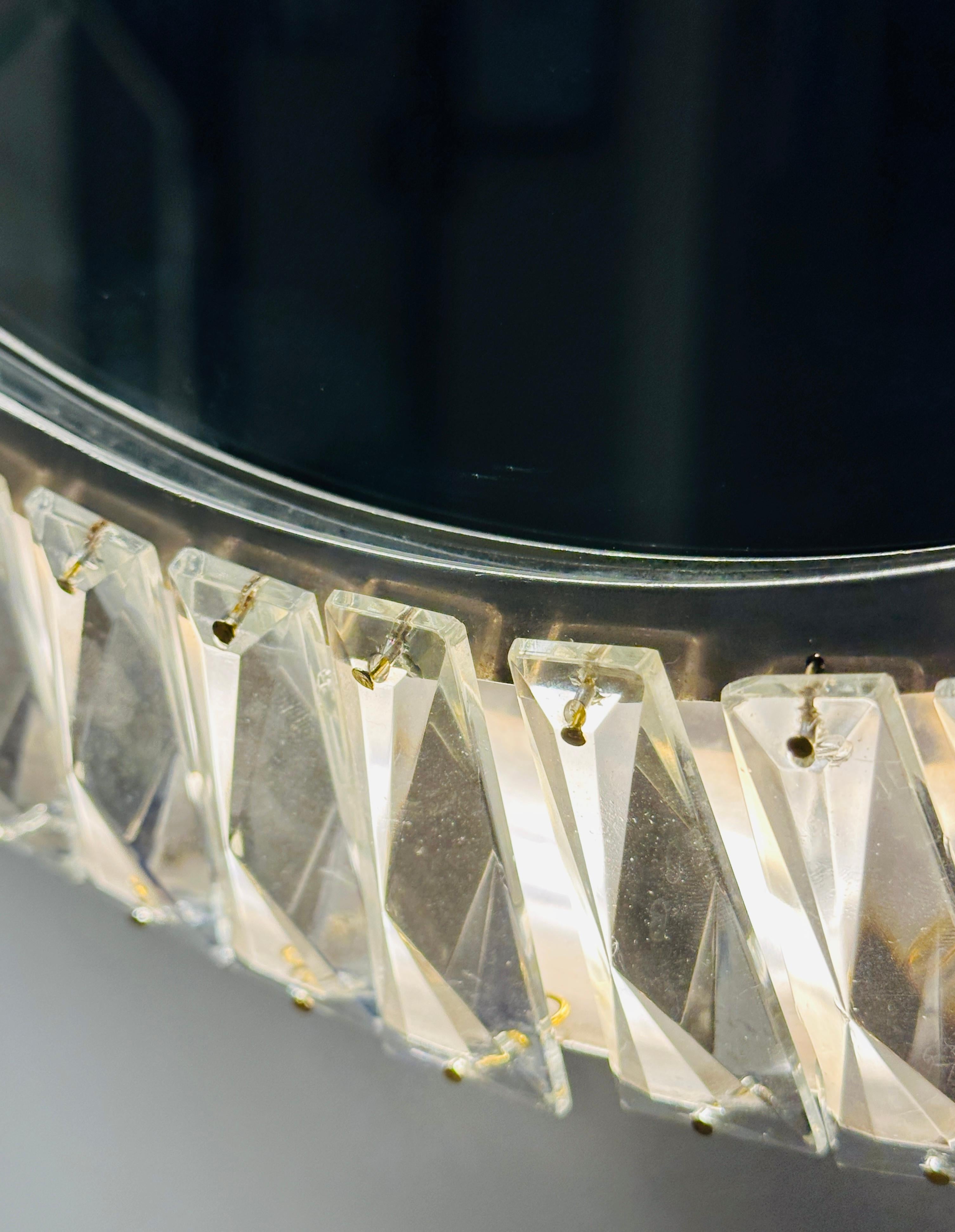 1960s Austrian Bakalowits & Söhne illuminated Faceted Crystal & Chrome Mirror For Sale 4