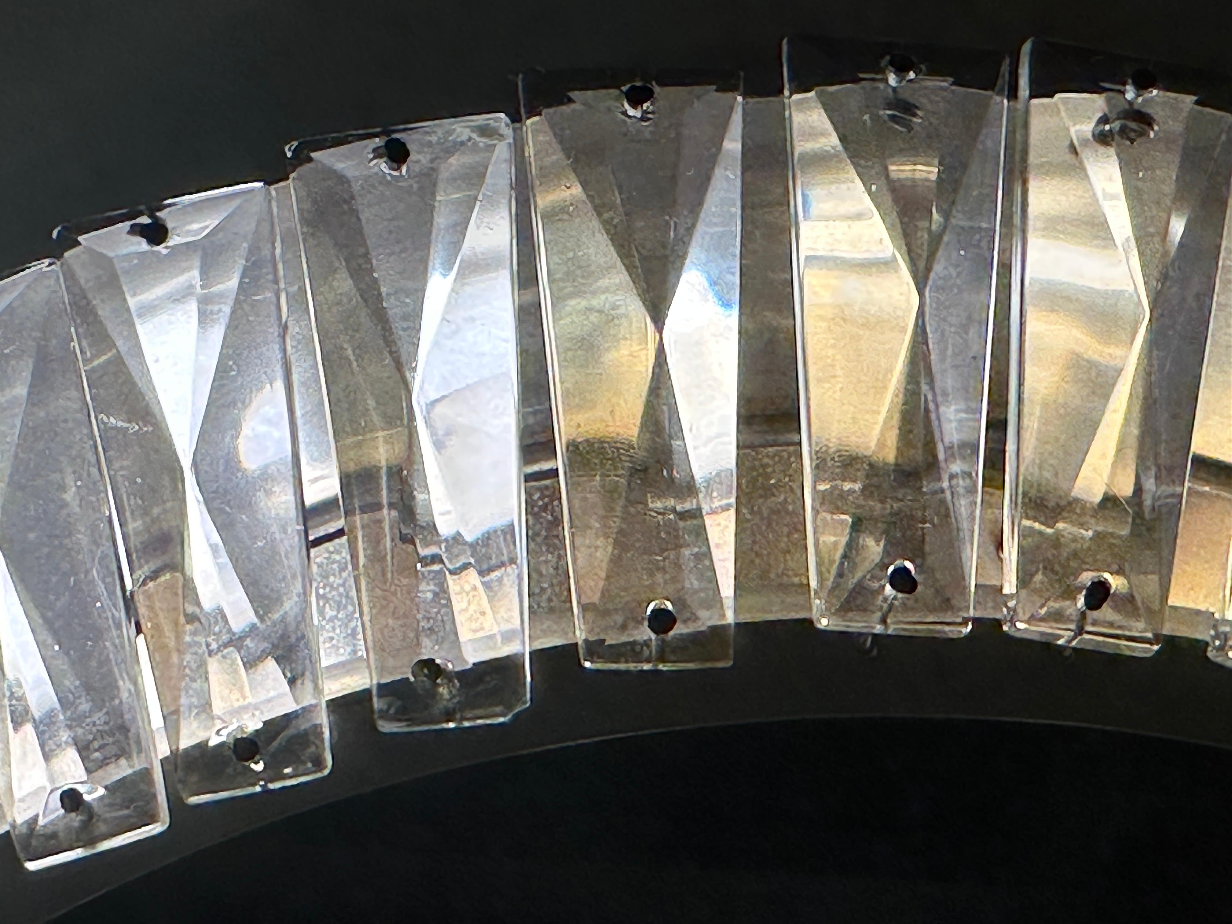 1960s Austrian Bakalowits & Söhne illuminated Faceted Crystal & Chrome Mirror For Sale 5