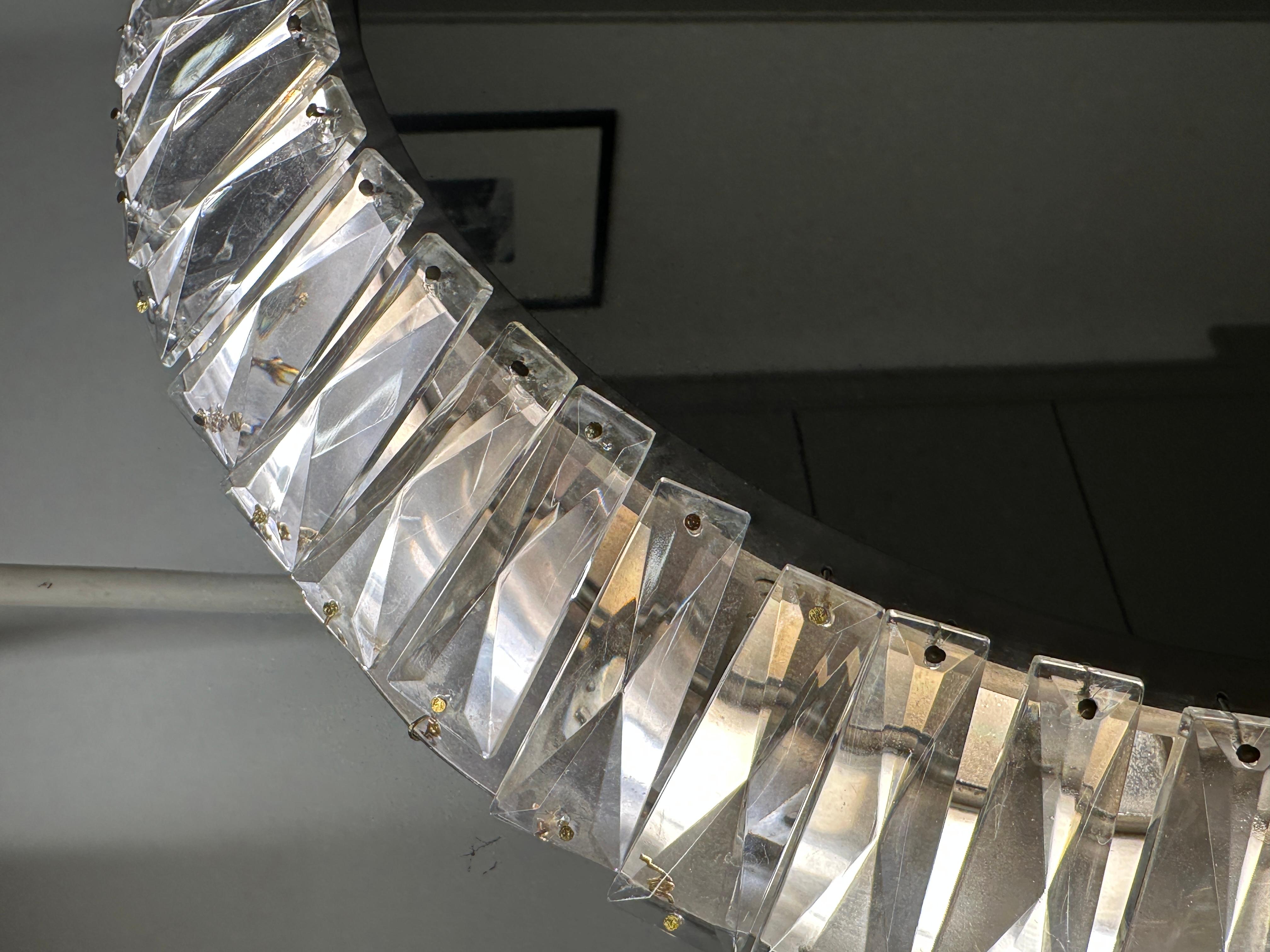 1960s Austrian Bakalowits & Söhne illuminated Faceted Crystal & Chrome Mirror For Sale 6