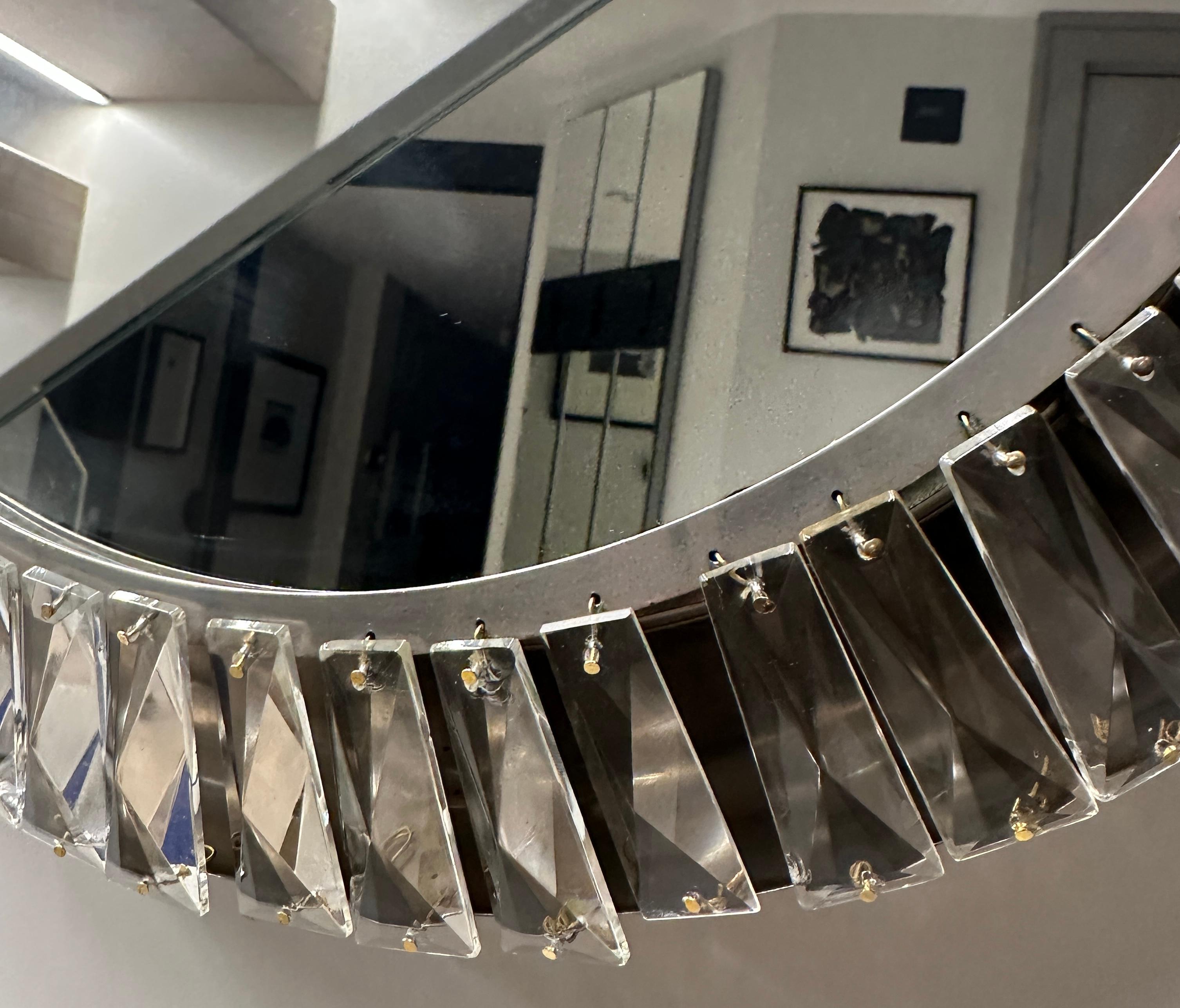 1960s Austrian Bakalowits & Söhne illuminated Faceted Crystal & Chrome Mirror For Sale 13